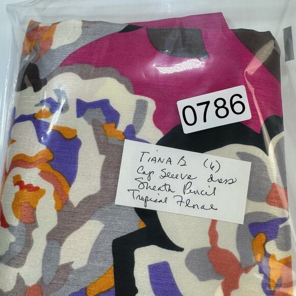 Y2k Bloomcore Floral Sheath Dress 6 Cap Sleeve Retro Glam Barbie Pink Statement - Picture 12 of 12